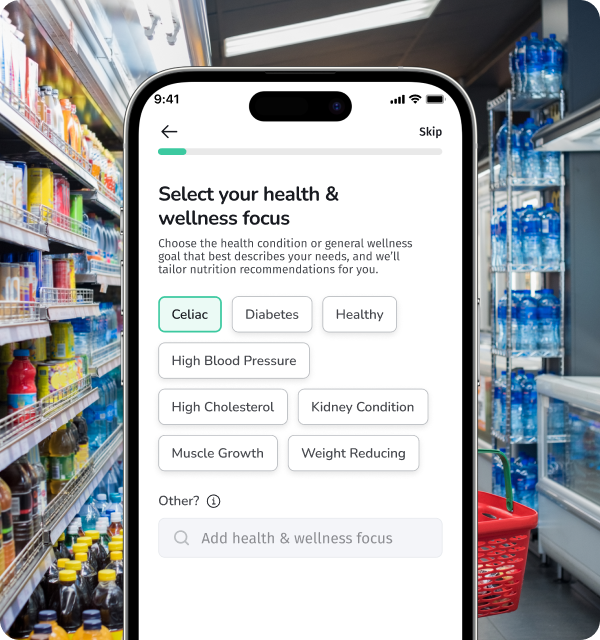 Choosing a health and wellness focus when setting up a Mamori profile